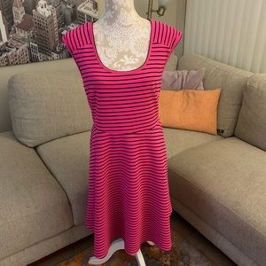 Torrid Hot pink & Black striped dress. Size XL (Torrid Size 1)